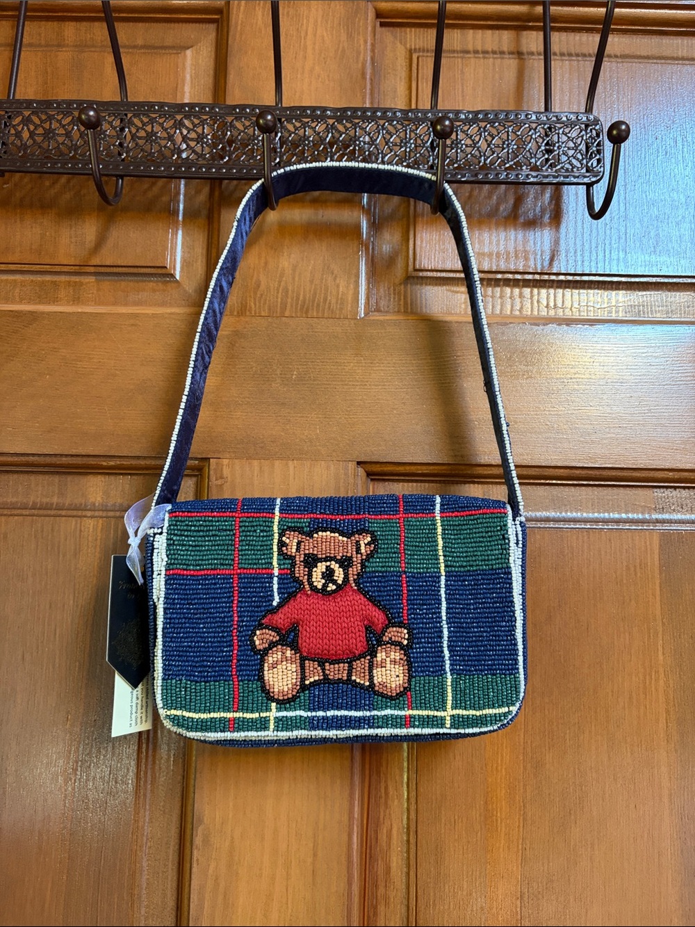 From India to You Teddy Plaid Shoulder Bag